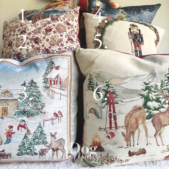 Choose 1 CALDEIRA Luxury Cross-stitch Embroidered Tapestry Pillow - Picture 1 of 12